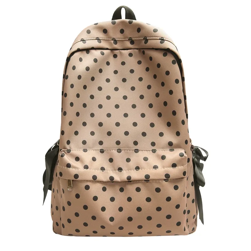 sacs à dos à pois pour femmes, sacs d'école à nœud de grande capacité pour adolescentes, sacs de loisirs ou de voyage en nylon doux, nouveau paquet de livres 2025