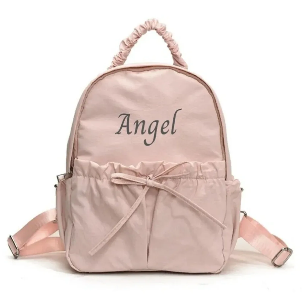 Sac à dos avec nom personnalisé, sac à poignée froncée brodée personnalisée, sac à dos mignon pour enfants et adolescents, cadeau de sac avec nom personnalisé pour voyage scolaire