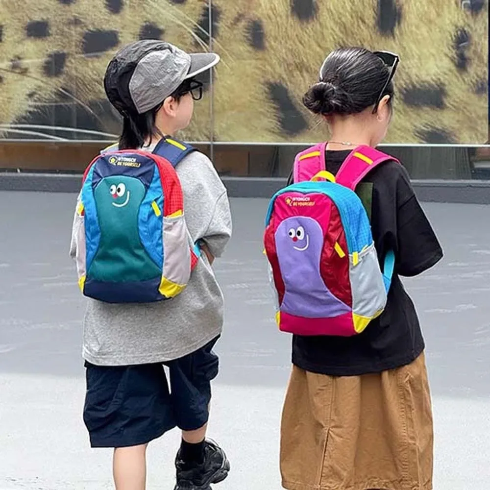 Sac à dos ergonomique en tissu Oxford pour enfants, sac à livres de maternelle à motif de dessin animé, grande capacité, durable, colorblock, pour garçons/filles