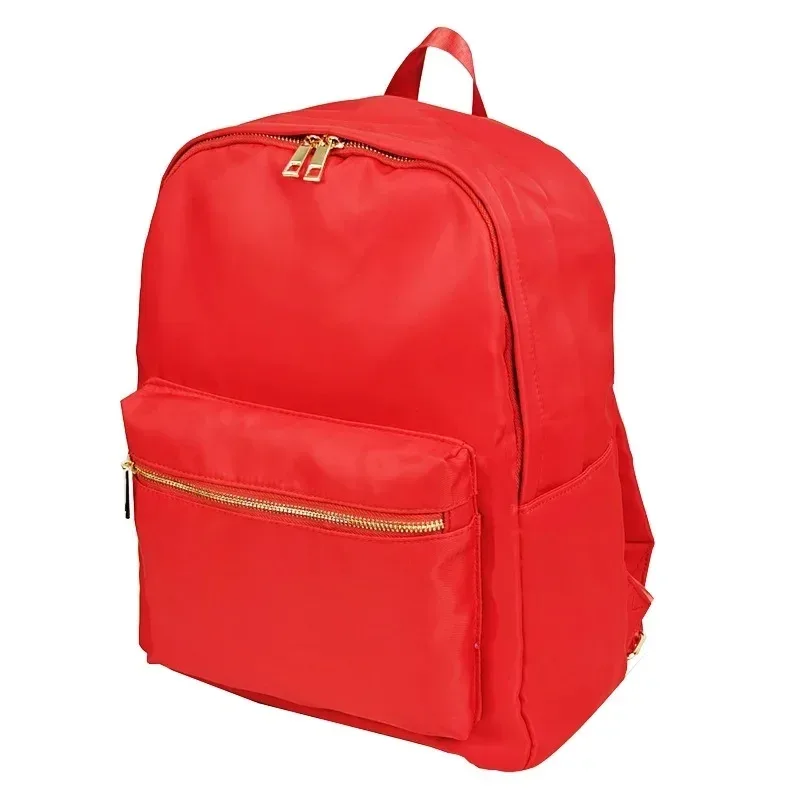 sac à dos en nylon imperméable grande capacité style simple, sac d'école décontracté, pochette de rangement pour les voyages et les activités de plein air