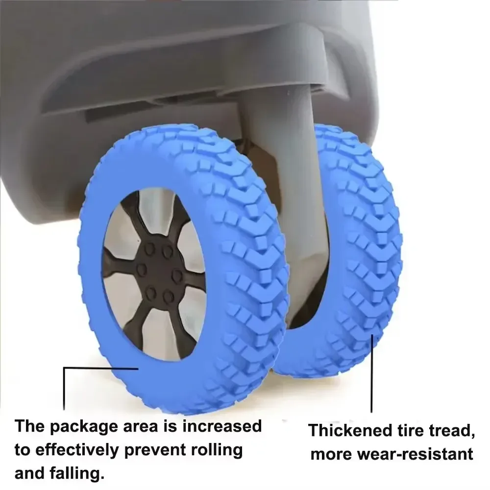 8 protections de roulettes de valise en silicone, réduisant le bruit, pour valises et bagages à roulettes, nouveauté