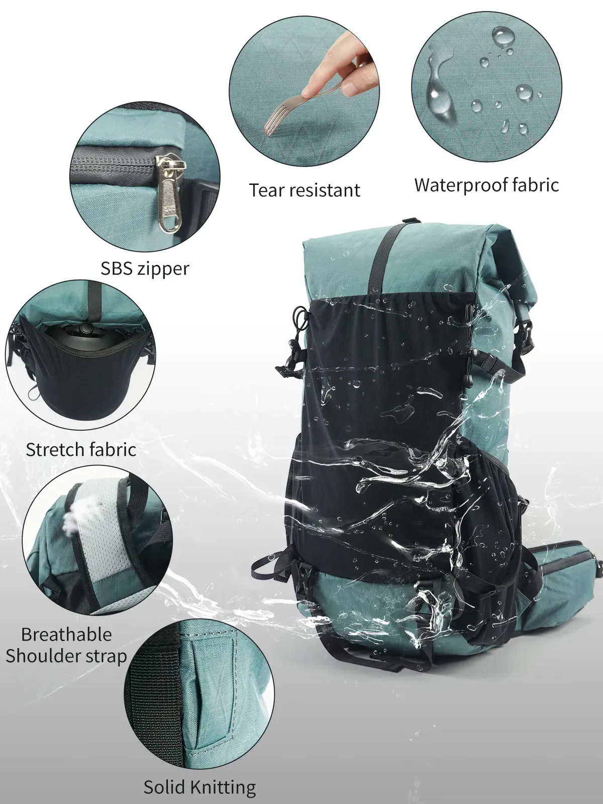 sac à dos de camping de randonnée en plein air 40l, grande capacité, sac d'escalade étanche, équipement de voyage pour hommes et femmes, nouveau sac à dos 2024