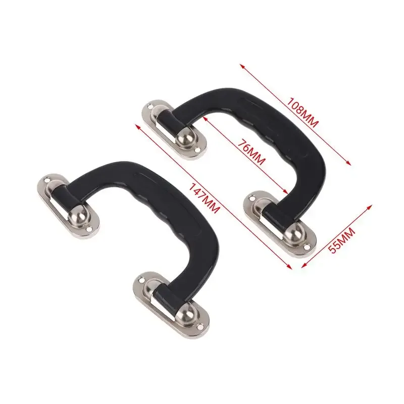 lot de 2 poignées noires en plastique compatibles avec plusieurs étuis pour guitare, valise ou boîte à outils