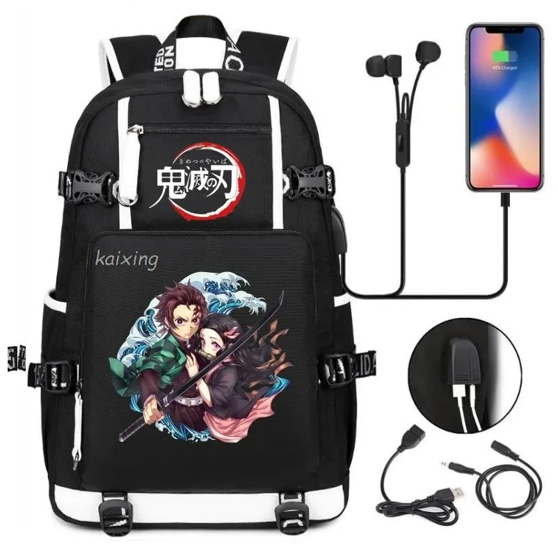 sac à dos hot kamado nezuko demon slayer camouflage, grande capacité, pour adolescents, sacs d'école pour ordinateur portable, léger, pour voyage en plein air, randonnée