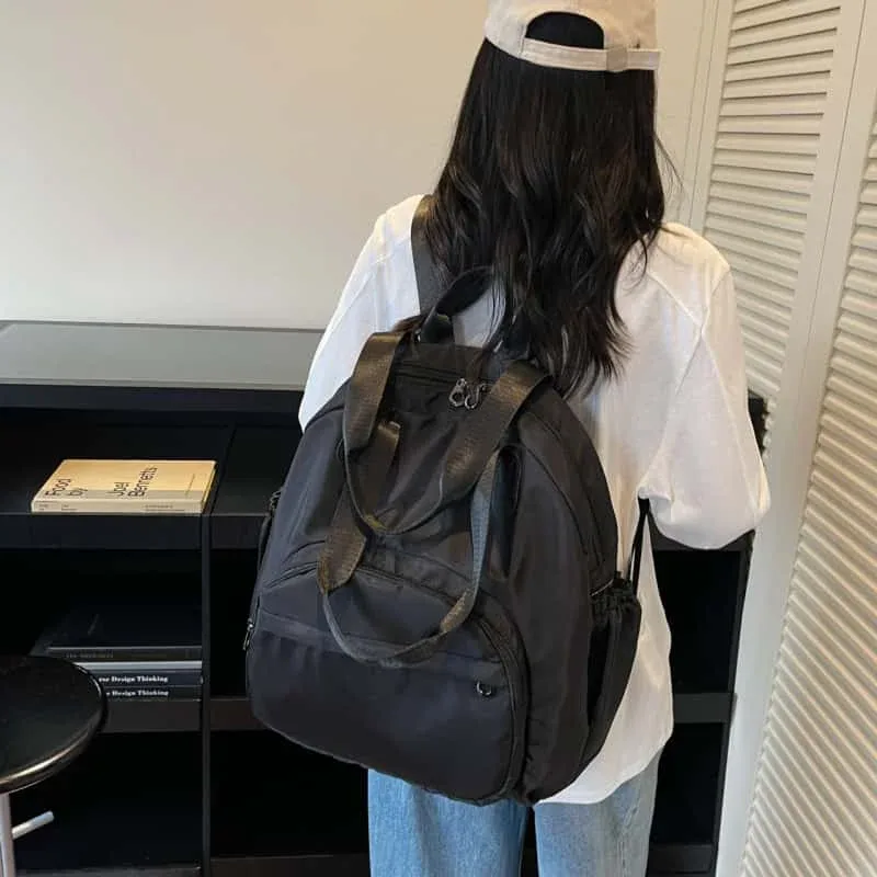 sac à dos de voyage en nylon pour femme, léger, antivol, multi-poches, sac à dos pour ordinateur portable, sac à dos scolaire pour l'université
