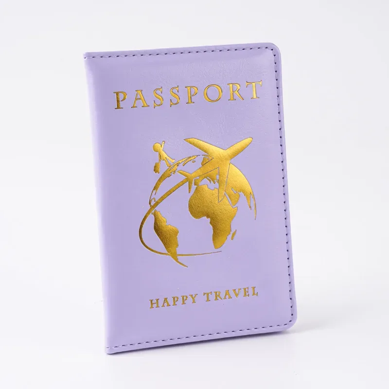 porte-passeport personnalisé pour avion, couvre-passeport de voyage, étui en pu à la mode pour cartes et billets