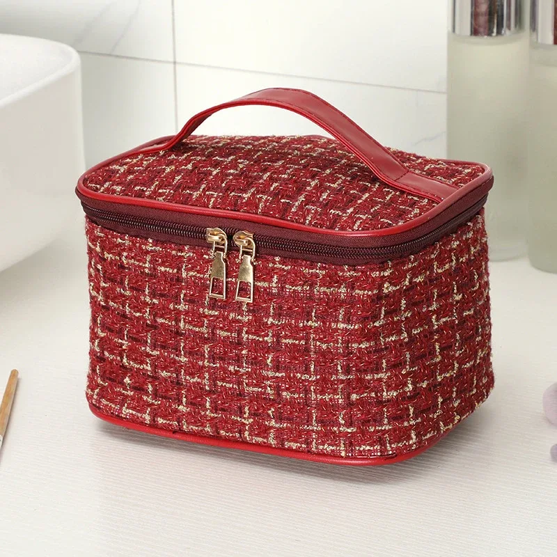 nouveau sac de maquillage portable de grande capacité pour femmes, trousse de toilette à main, organisateur cosmétique essentiel pour le rangement de la salle de bain
