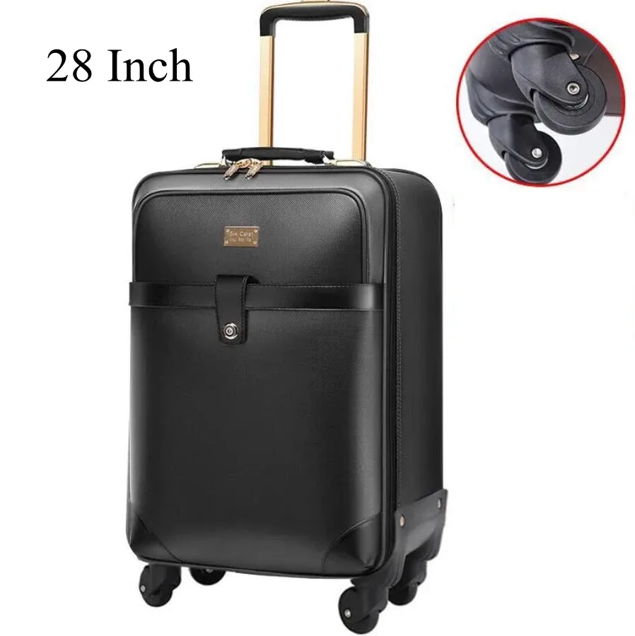 24 pouces spinner valise voyage bagages roulants valise en cuir affaires spinner voyage roulant bagages sac chariot sacs roues