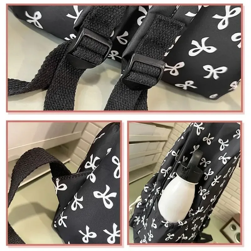 sac à dos pour filles avec nœud, grande capacité, décontracté, idéal pour les voyages, sac à dos multifonctionnel tendance pour l'école, pour enfants, utilisation quotidienne printemps-été.