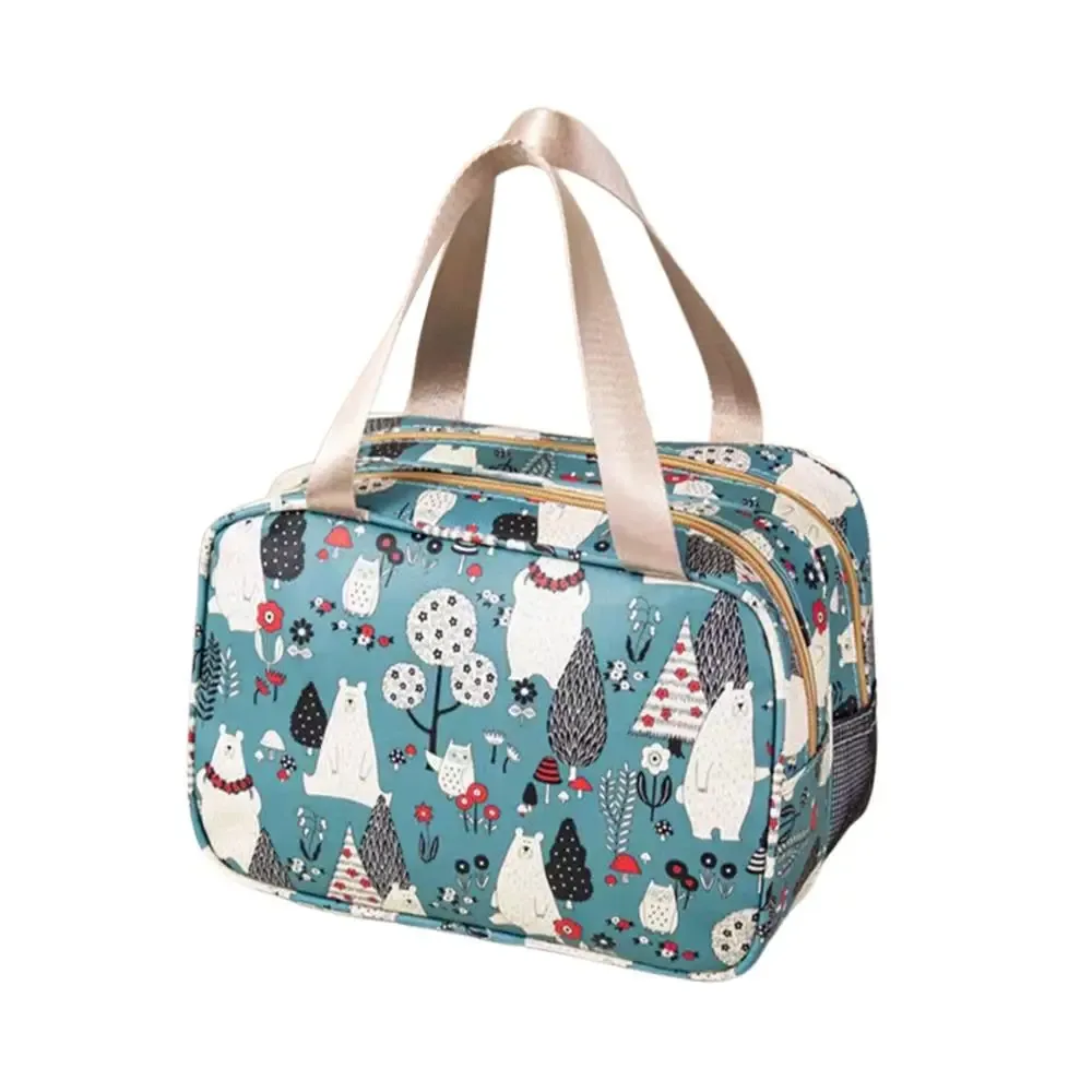 sac à cosmétiques multicolore, sac de rangement polyvalent en tissu pu + maille, séparation sèche et humide, sac de toilette étanche, fournitures de voyage