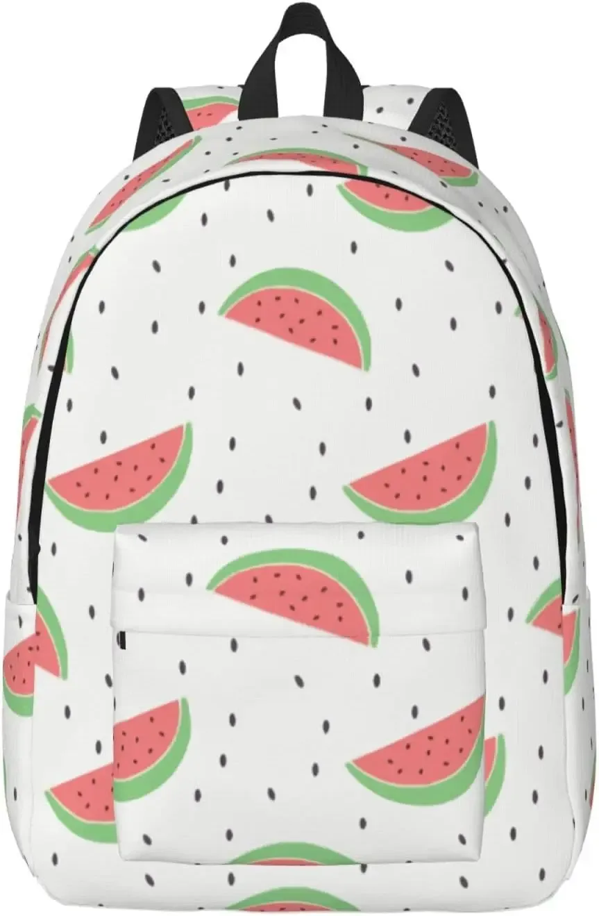sac à dos en toile pour homme et femme, observateur, décontracté, tranches d'eau neutres et feuilles tropicales, pour ordinateur portable, voyage en plein air