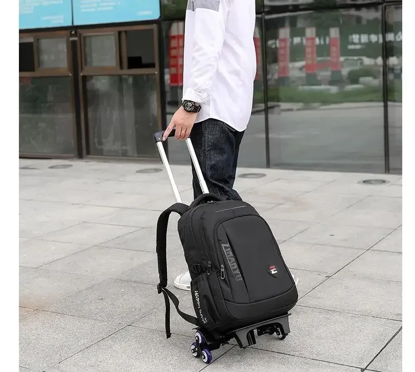 sac à dos de chariot d'école pour garçons sac à bagages de chariot sac à dos d'école à roulettes pour adolescents garçons sac à dos d'école à roulettes sur roues