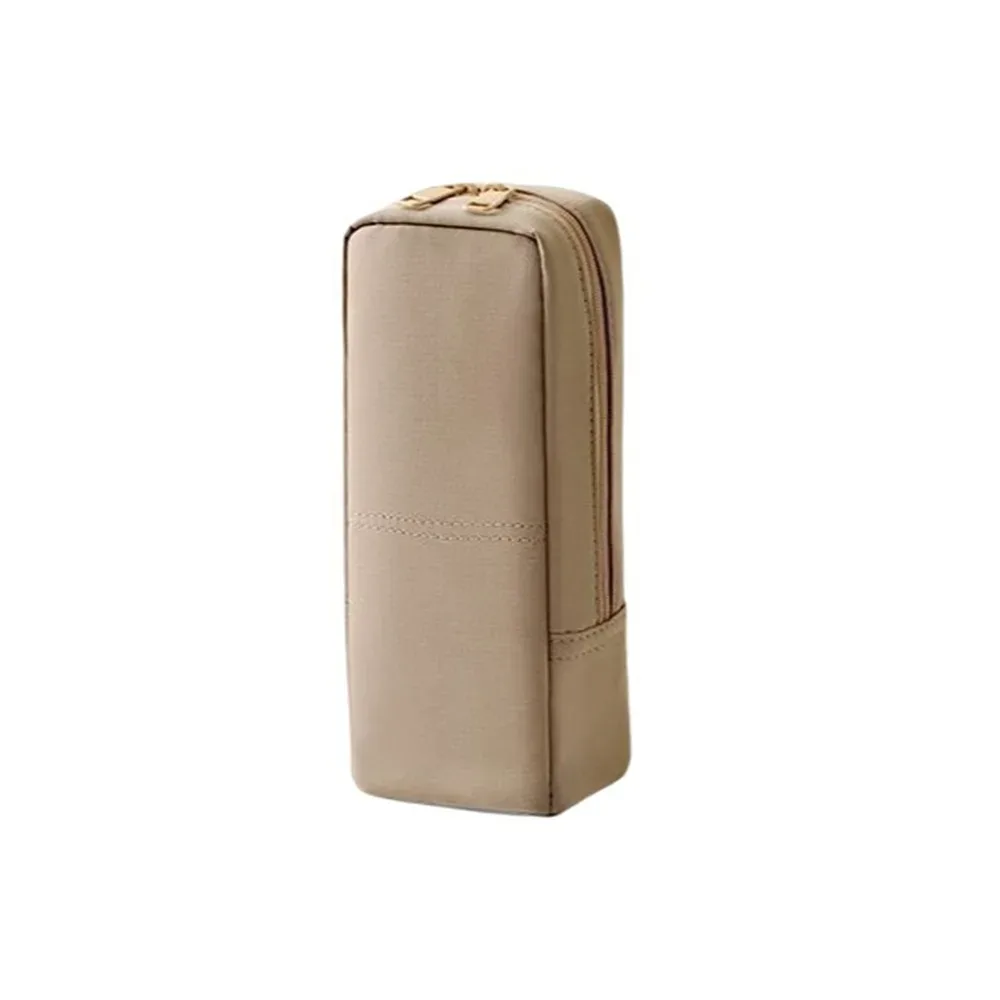 pochette cosmétique imperméable à fermeture éclair double grande capacité, support pour pinceaux de maquillage, design multi-compartiments autoportant