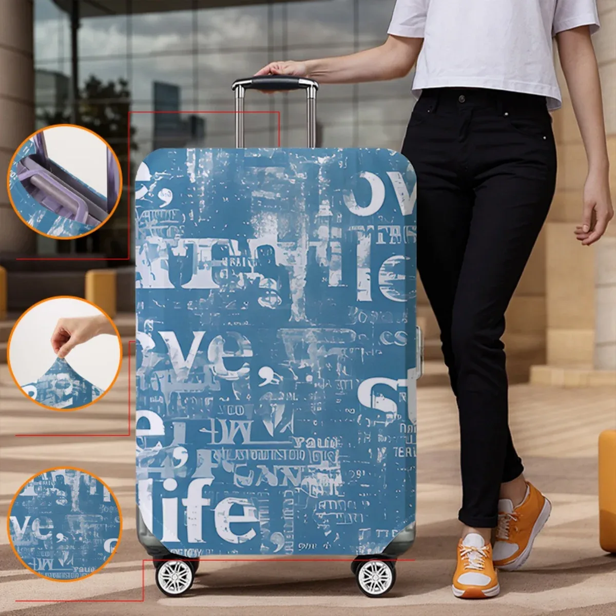 Housse de protection pour bagages, élastique, imperméable, anti-poussière, pour valise de 18 à 32 pouces, accessoires de voyage