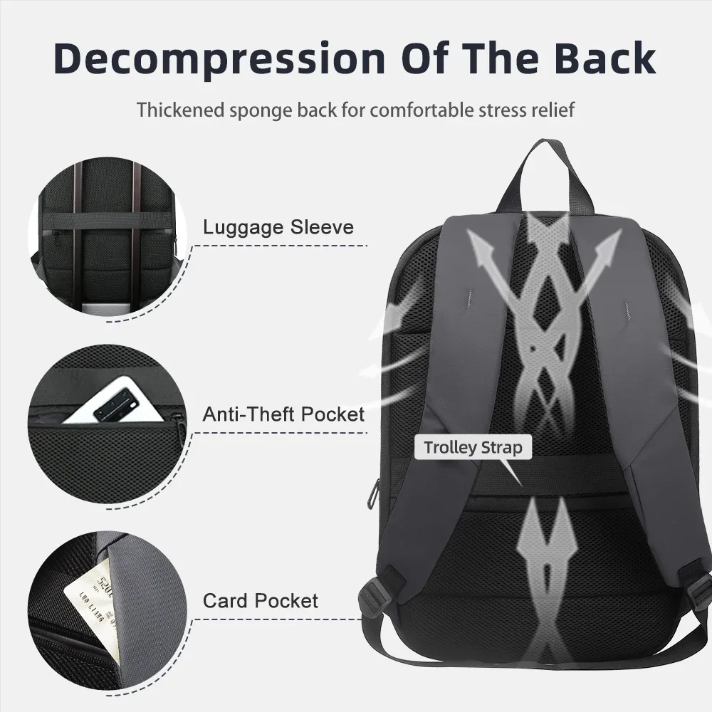 hk business sac à dos pour hommes 17 pouces sac à dos pour ordinateur portable avec port usb mince extensible étanche sac de voyage grand sac d'ordinateur de travail