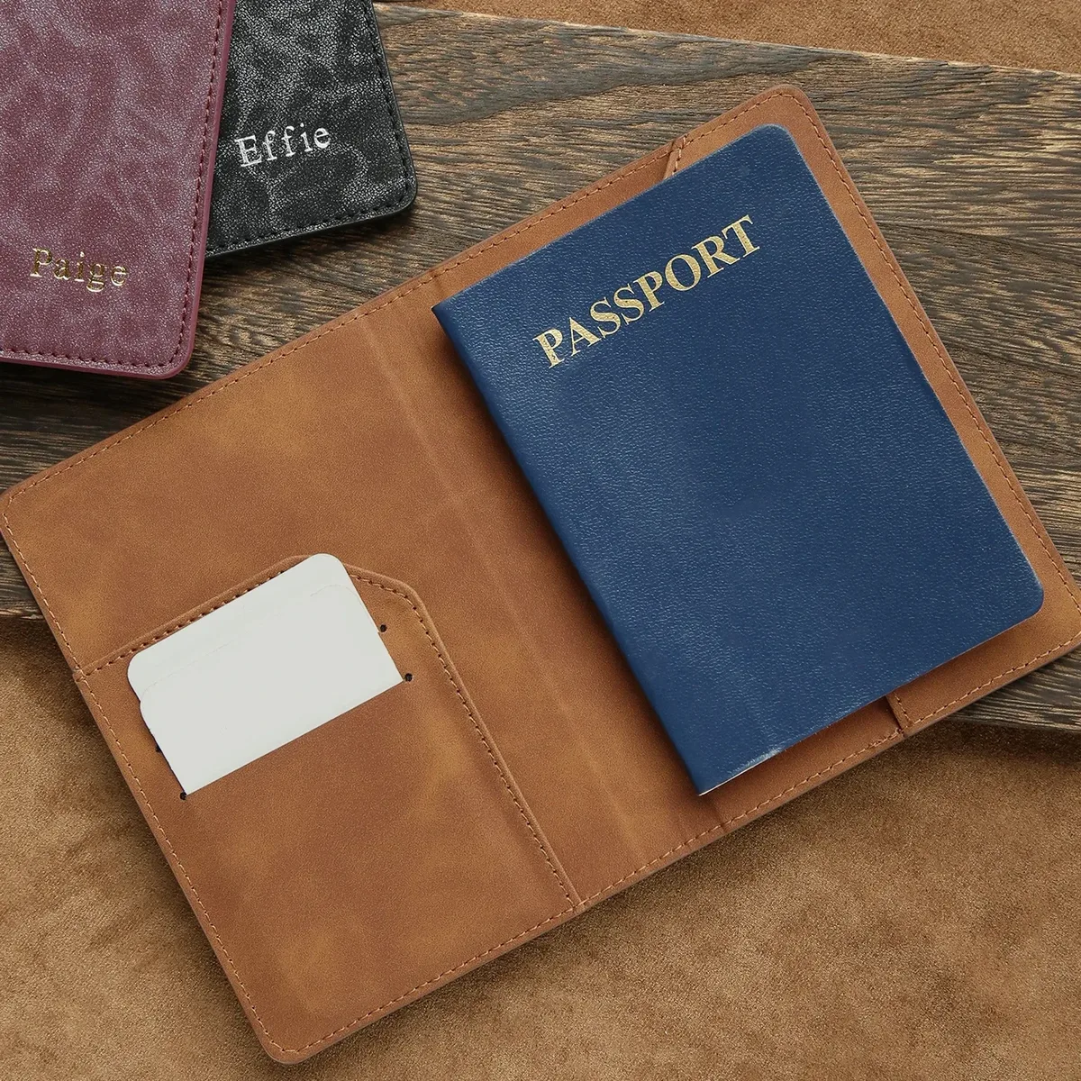 porte-passeport personnalisé avec motif léopard, 1 pièce, couverture de passeport personnalisée avec impression, accessoires de voyage chics faits à la main