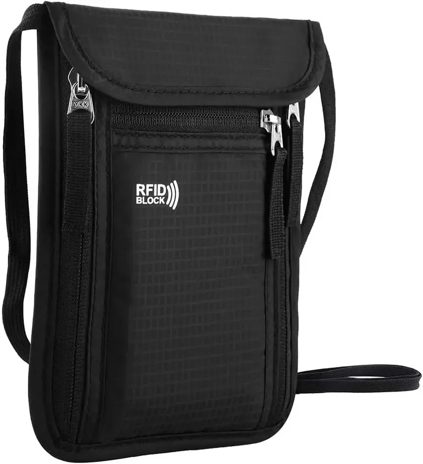pochette de voyage portefeuille de cou porte-passeport familial étui organisateur avec blocage rfid portefeuille de passeport portefeuille de voyage