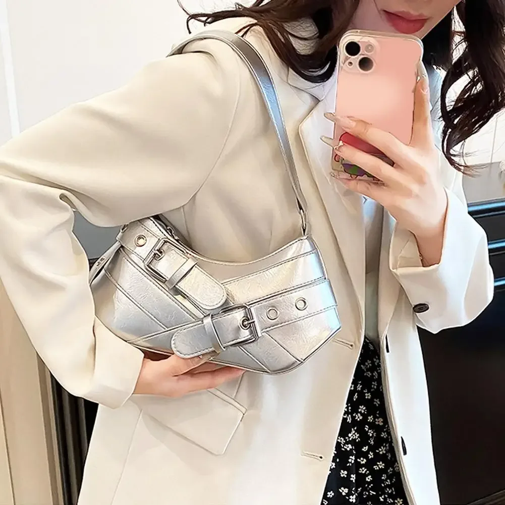 sac à main vintage sous les bras, sac à bandoulière de moto à la mode, style punk décontracté pour fille chaude, soirée quotidienne versa m1q5