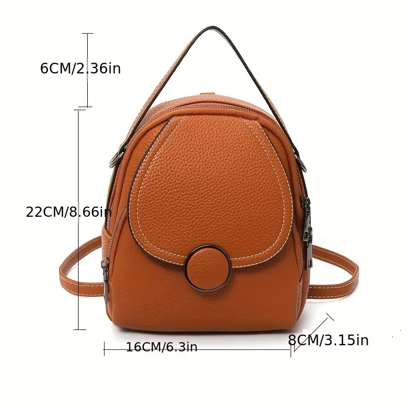 mini sac à dos à rabat, sac à dôme bandoulière convertible décontracté, sac à dos à poignée supérieure en simili cuir (7,87*9,06*3,15) pouces