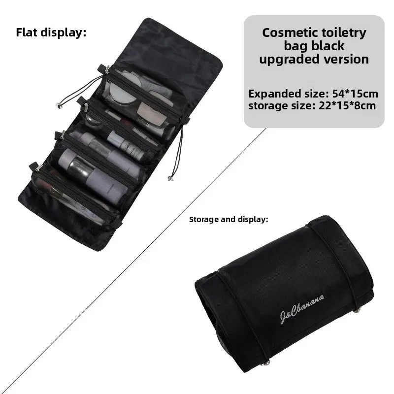 sac de maquillage détachable 4 en 1, grande capacité, pliable, organiseur de cosmétiques de voyage, rangement pour articles de toilette avec poignée