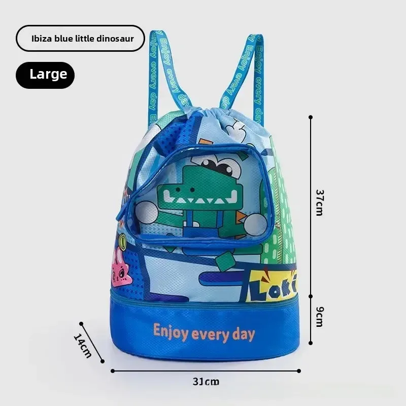 sac de natation pour enfants étudiant mignon dessin animé double épaule sac à dos poche mâle femme séparation étanche stockage b
