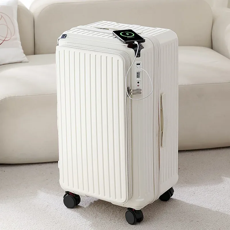 valise extensible multifonctionnelle de 20 pouces avec compartiment à ouverture frontale compatible avec la carte d'embarquement pour hommes et femmes