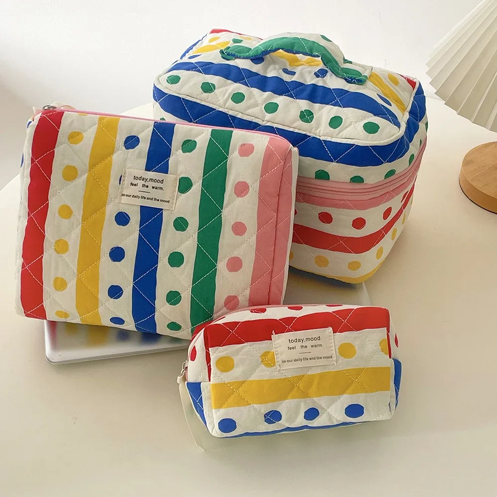 sac à main matelassé arc-en-ciel portable pour femmes, fourre-tout de voyage, sac de rangement de toilette cosmétique, poudres d'organisateur de maquillage, sac à main mignon pour filles, mode