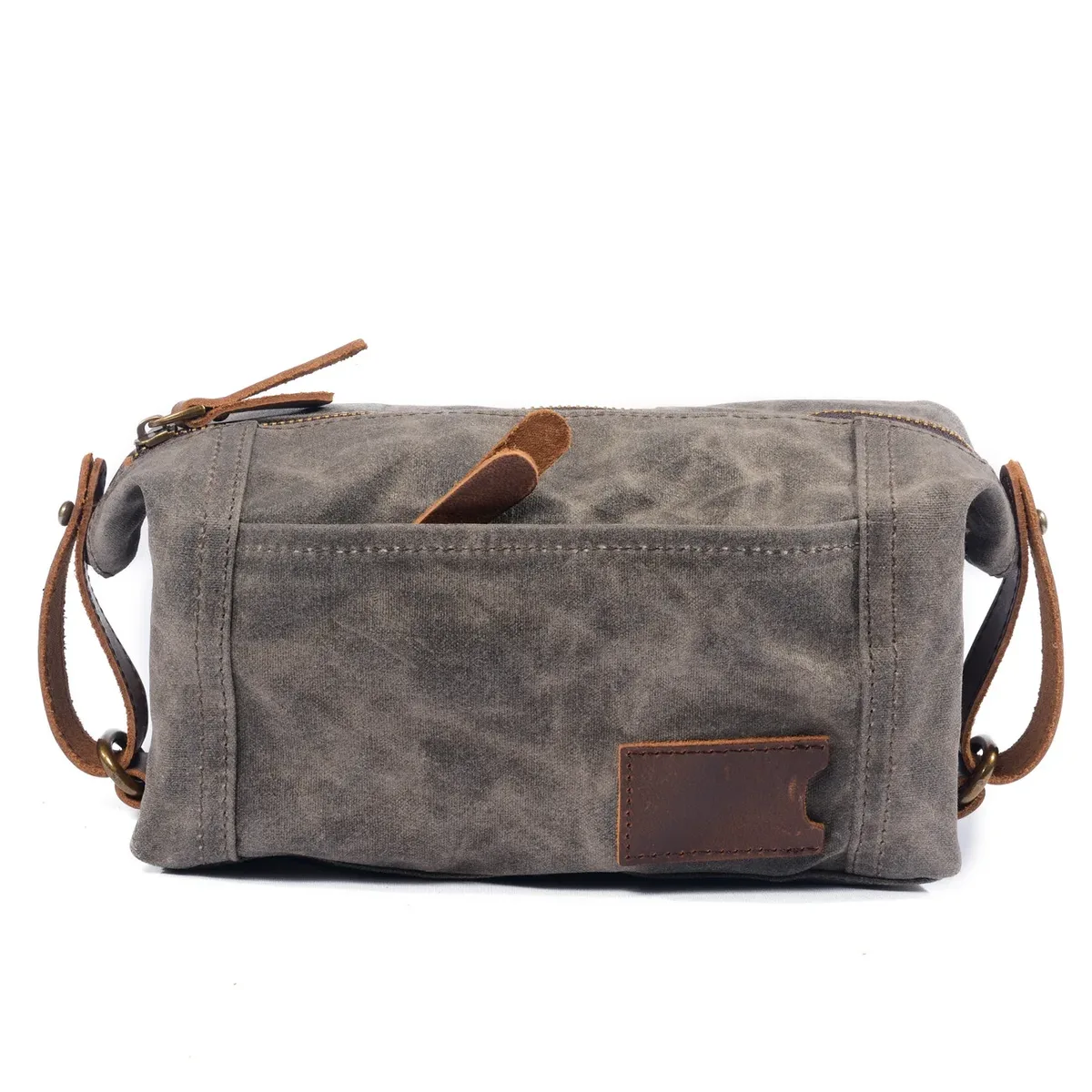 trousse de toilette portable pour voyages d'affaires, petite trousse de rangement en toile cirée pour femmes, trousse de maquillage imperméable pour hommes