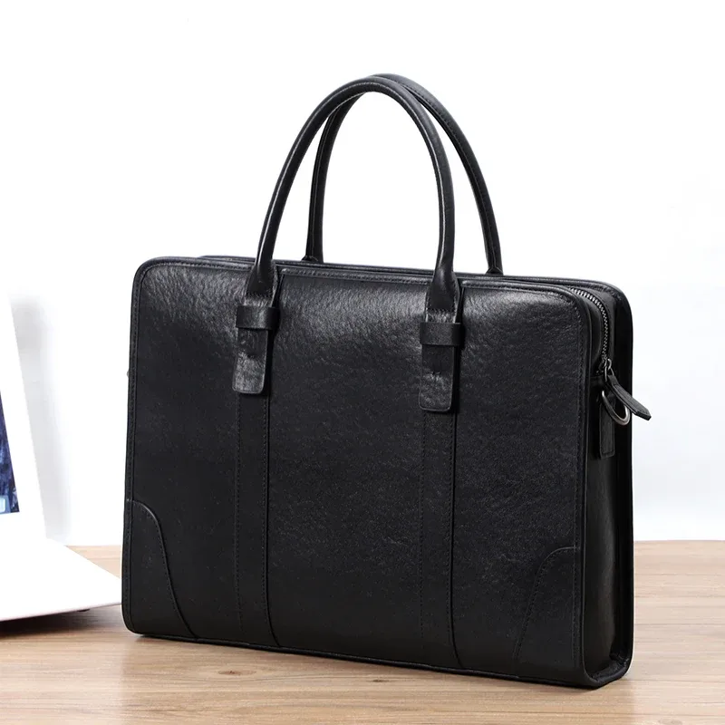café/noir hommes sac à main en cuir véritable mallette pour ordinateur portable mâle épaule sacs de messager grande capacité hommes porte-documents