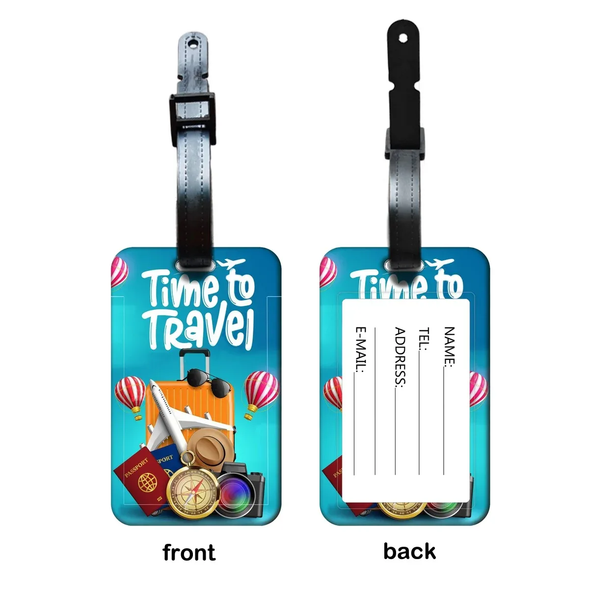 étiquette de bagage de voyage unisexe, porte-adresse et identification de valise classique, support portable pour carte d'embarquement, cadeau