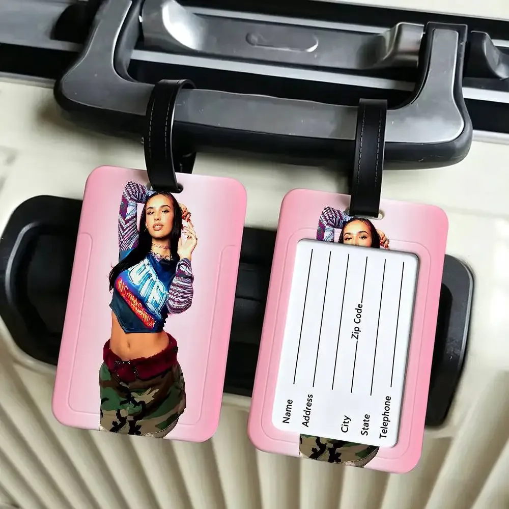 étiquette d'identification de bagage en pvc classique kylie cantrall, porte-carte anti-perte, étiquette nominative pour valise de voyage