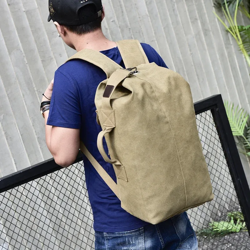 sac à dos de voyage pour hommes, grande capacité, sac à main d'alpinisme, seau en toile de bonne qualité, sacs à bandoulière pour hommes