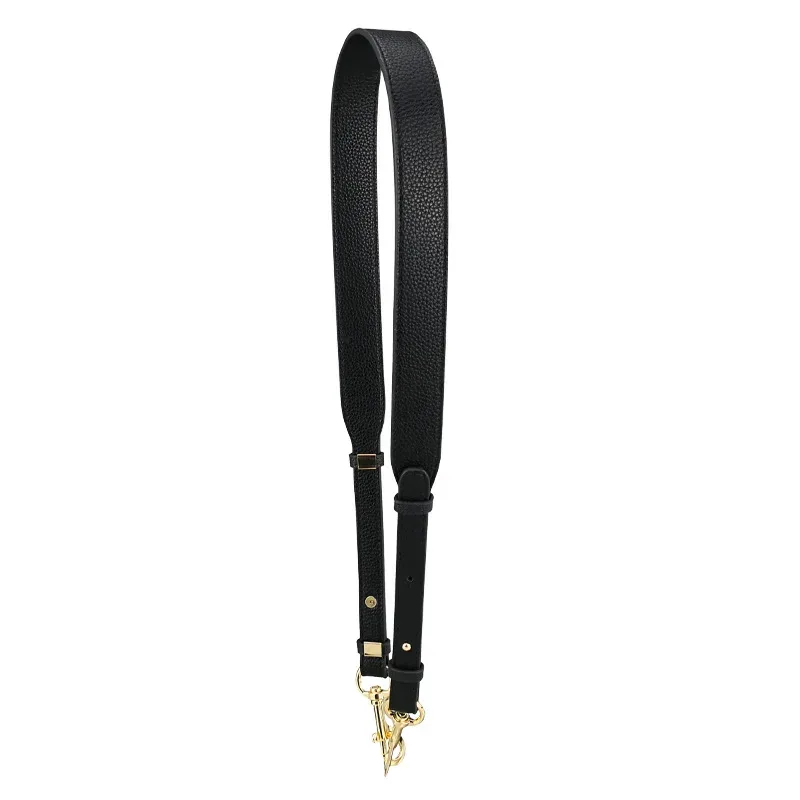 sac large en cuir à motif croisé, sac à bandoulière réglable en autruche noir, sangle en cuir, accessoire de sac de haute qualité