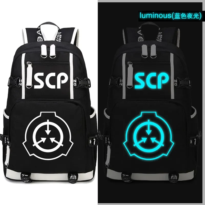 sac à dos scp secure contain protect, cartable noir, sacs d'école de dessin animé, sac à dos de voyage lumineux, sacs initiés par ordinateur portable usb