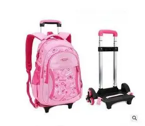 sac à dos d'école à roulettes pour enfant fille