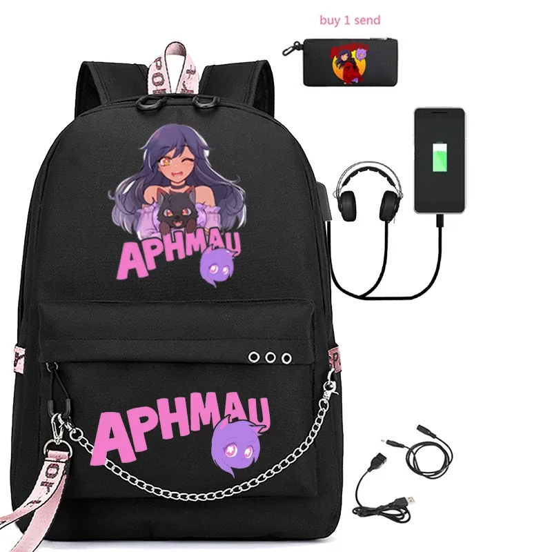 sac à dos usb en toile pour hommes, sac à bandoulière avec étui à crayons, pour garçons et filles