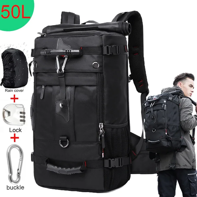 KAKA 50L étanche voyage sac à dos hommes femmes multifonction 17.3 sacs à dos d'ordinateur portable mâle extérieur sac à bagages mochilas meilleure qualité