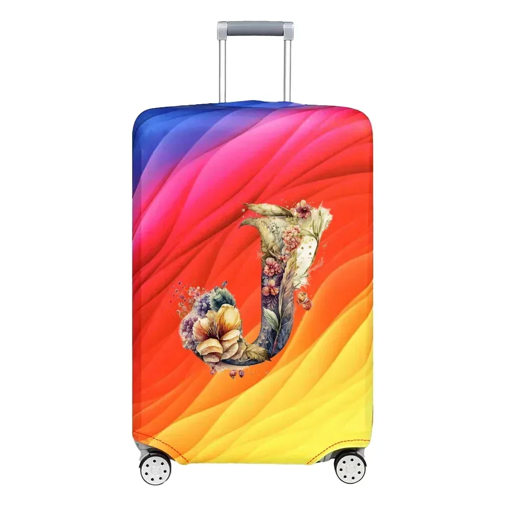 housse de protection extensible pour valise, série florale et lettres, pour valises de 18 à 32 pouces, organisateur de voyage