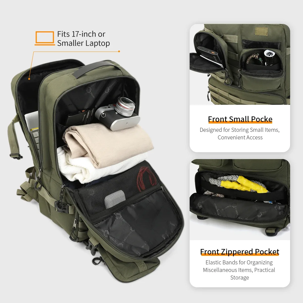 tigernu sac à dos tactique hommes camping trekking sac de pêche sacs à dos étanches voyage chasse sacs à dos sacs de plein air sacs à dos