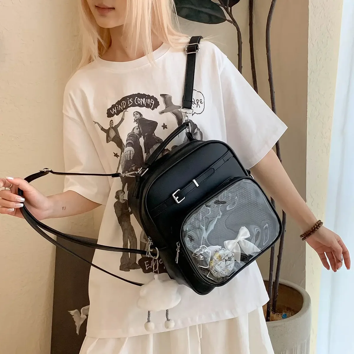 nouveau femmes mode sac à dos décontracté style preppy une épaule bandoulière sac à main original niche design fille ulzzang ita sac