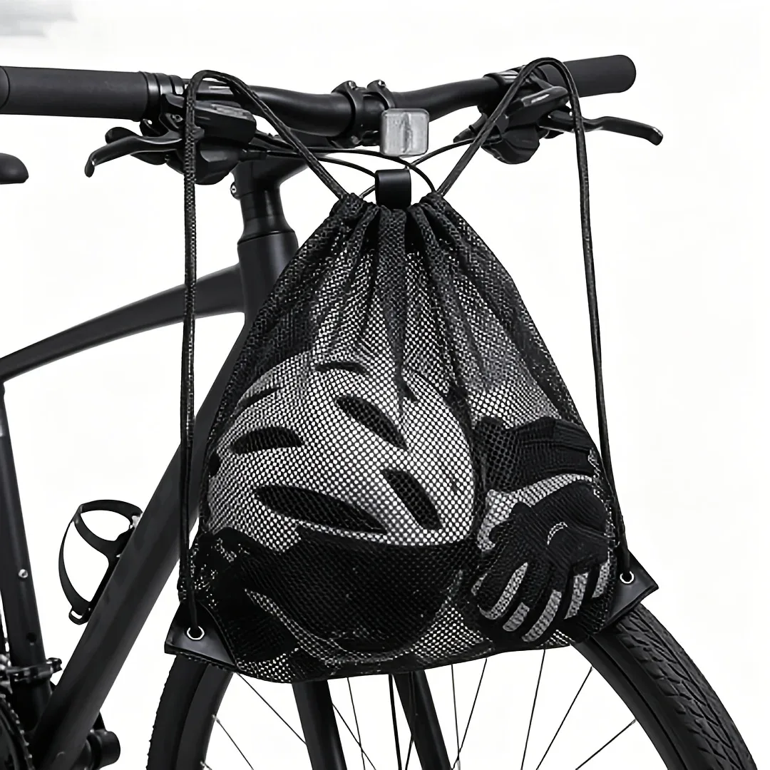 pochette en filet noir avec cordon de serrage, sac à dos de sport respirant en filet de grande capacité, sac de rangement pour ballons de basket et de football, sac de toilette pour la gym et la natation, sac de courses en filet pour fruits et légumes, sac de rangement multifonctionnel portable