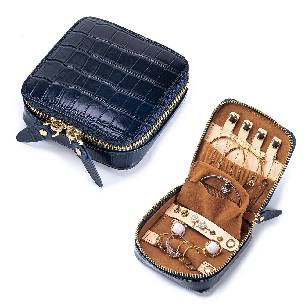boîte à bijoux en cuir rétro, organisateur de montre, boucles d'oreilles, bagues, colliers, mallette de rangement, cadeau, cercueil à bijoux, joyeros organizador de joyas