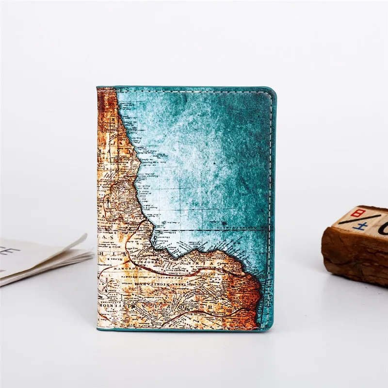 portefeuille de voyage en cuir pu pour hommes et femmes, couverture de passeport, étui de haute qualité, porte-passeport paysage, ciel étoilé, mode