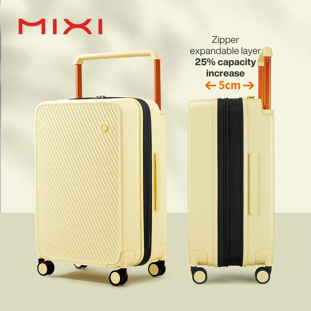 mixi bagage à main extensible léger grande capacité poignée large pc valises de voyage roues à roulettes serrure tsa 20 24 pouces