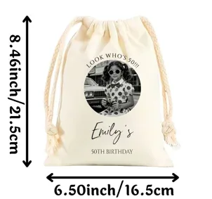sac à cordon personnalisable, sac de rangement pour photos personnalisé, cadeau d'anniversaire, cadeau de naissance, cadeau de voyage, cadeau pour les parents