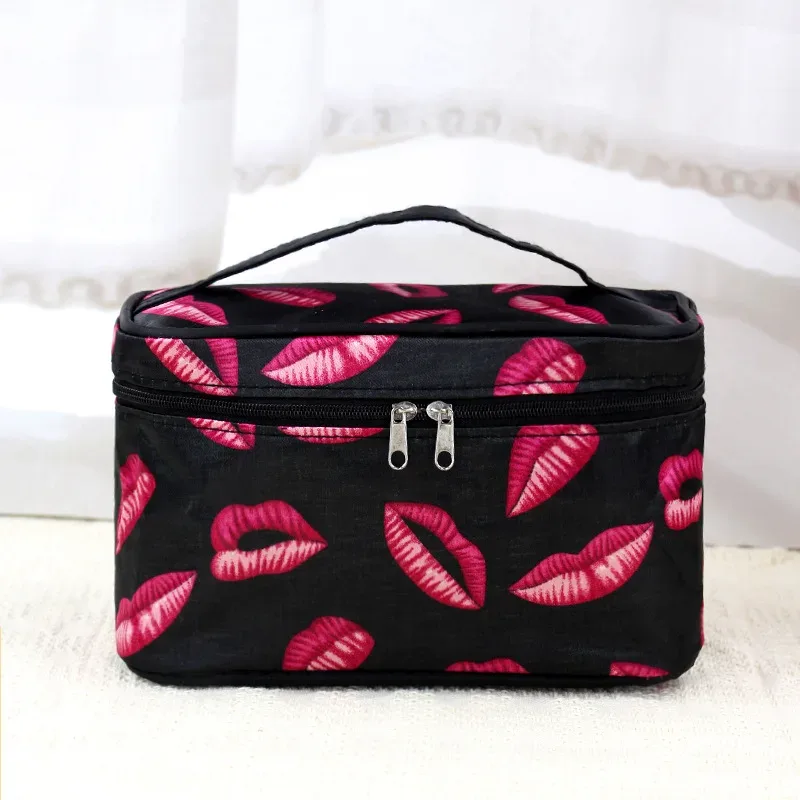 sac de maquillage à pois, sac de voyage portable de grande capacité, organisateur de toilette, boîte de rangement, sac à main étanche, sac à cosmétiques, sac de lavage