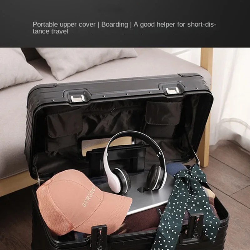 valise d'appareil photo en alliage d'aluminium et de magnésium, valise a roulettes de voyage serrure douanière tsa, sac de voyage, bagage de cabine, chariot à mot de passe, boîte à outils, 18 ", 20", 22"