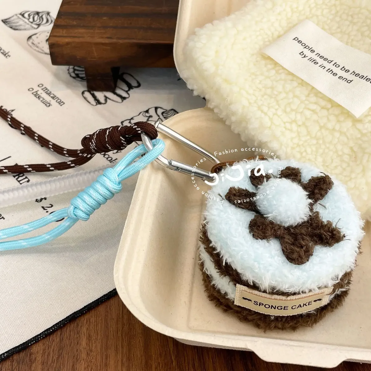 pendentif de sac en peluche mignon, personnalité créative, sac à dos, porte-clés, accessoire tissé à la main, décoration suspendue, cadeau de noël