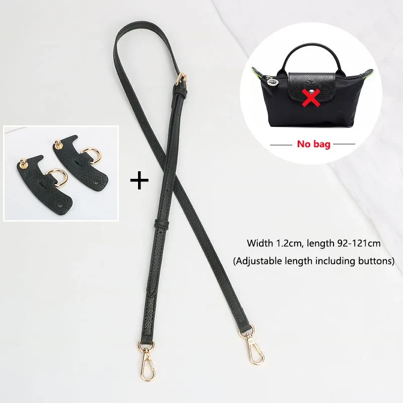 1 ensemble de sangles de sac pour longchamp mini, ensemble de sangles d'épaule en cuir véritable sans poinçon, accessoires de sac à bandoulière de transformation