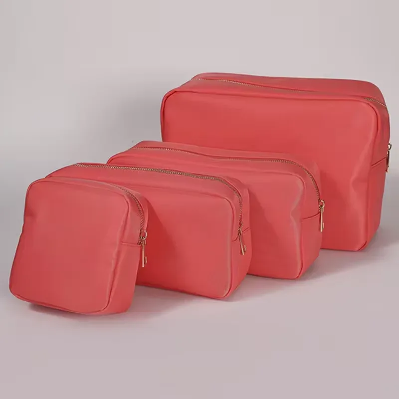 trousse de maquillage en nylon personnalisée avec fermeture éclair, sacs de voyage, trousse de toilette étanche, trousse de maquillage en poudres, 17 couleurs, s, m, l, xl